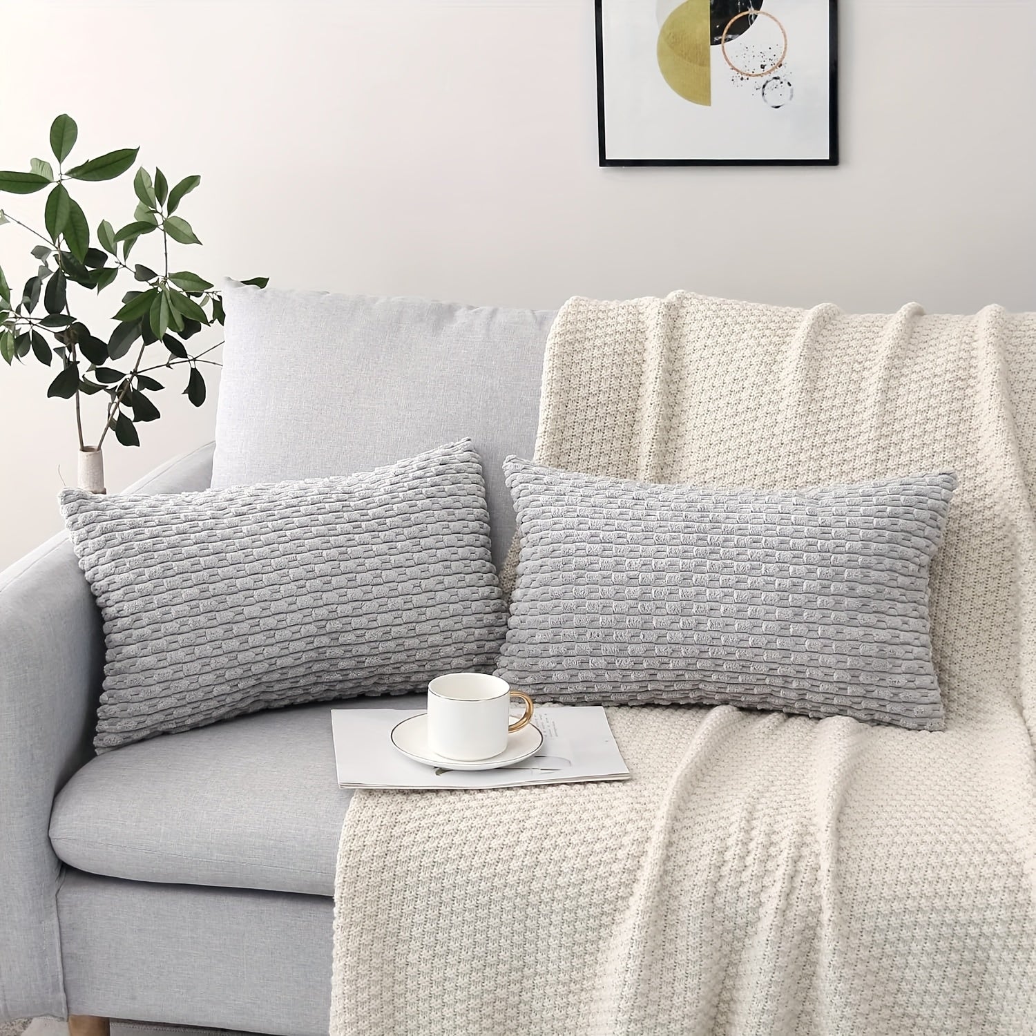 Gyldent Væv Pude - (Sæt af 2)