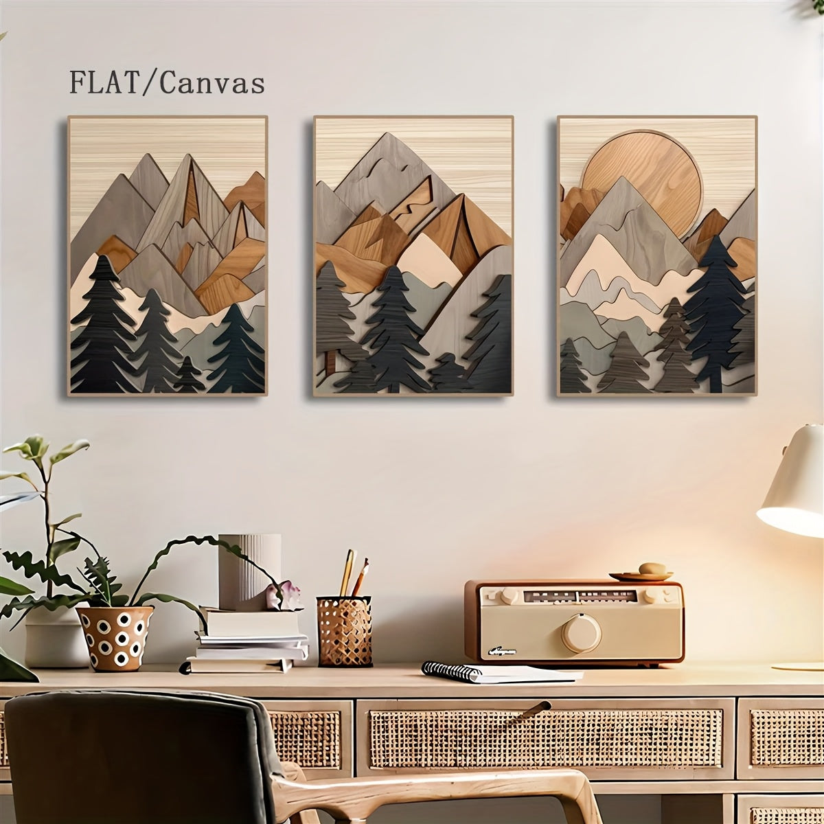 Minimalistisk Bjerg Canvas Sæt