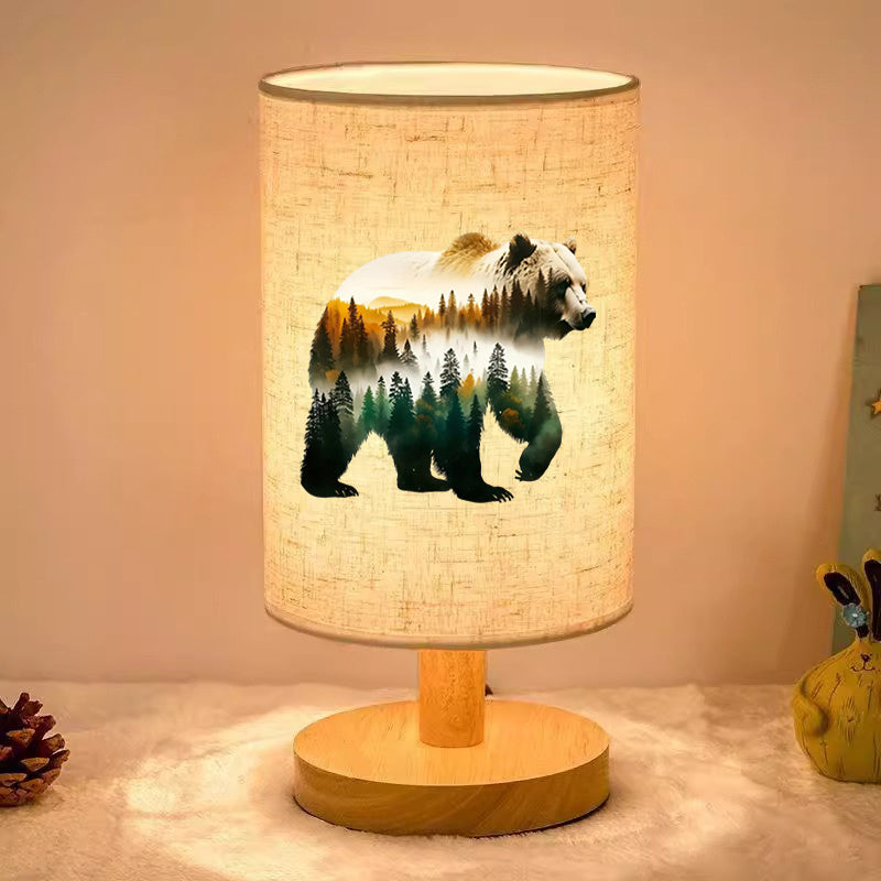 Bjørn i Skov Trælamp