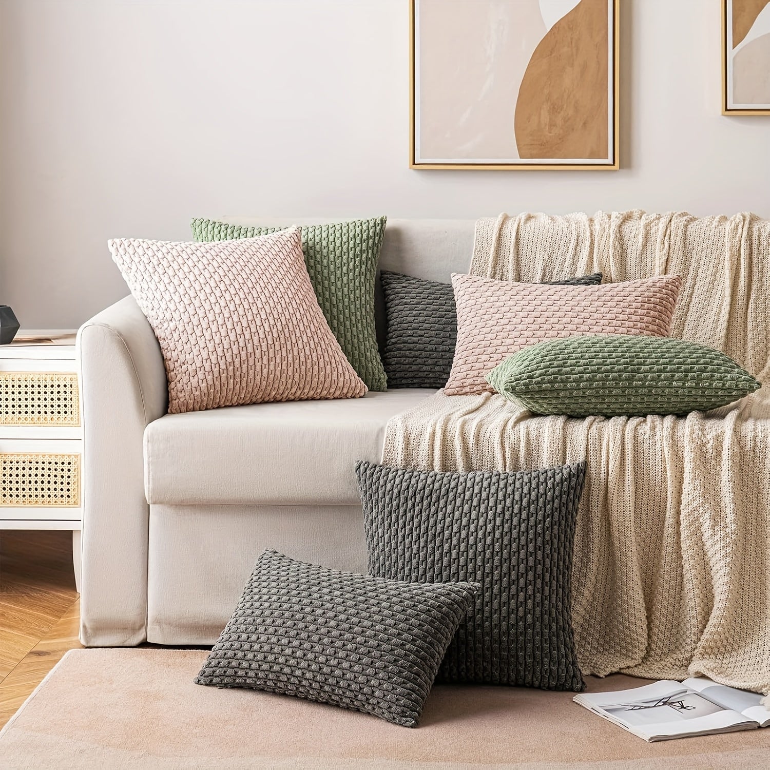 Gyldent Væv Pude - (Sæt af 2)