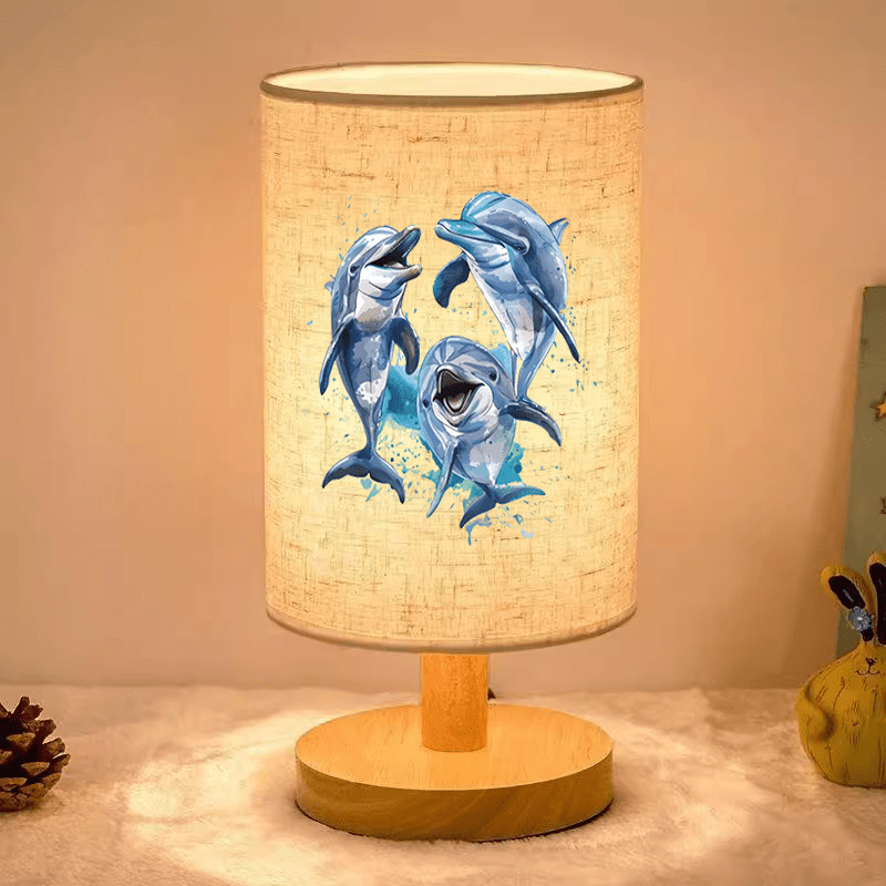 Delfiner Trælamp
