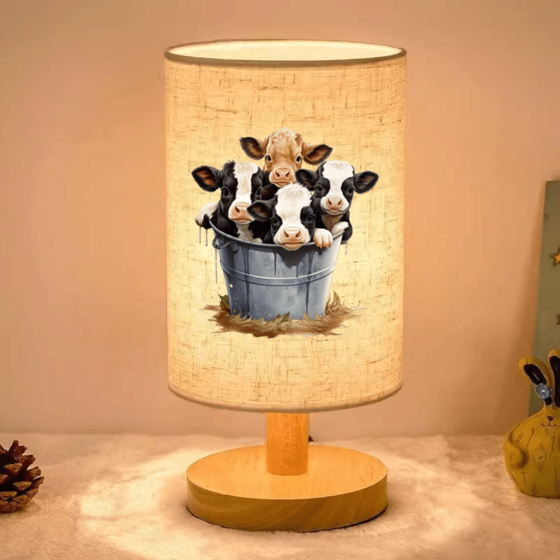 Kalve i Spand Trælamp