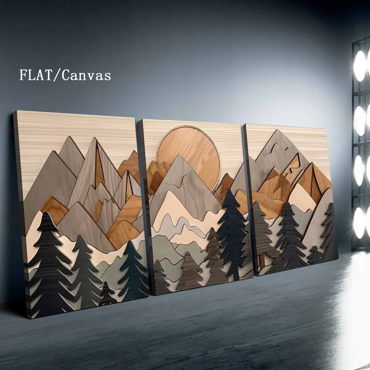 Minimalistisk Bjerg Canvas Sæt