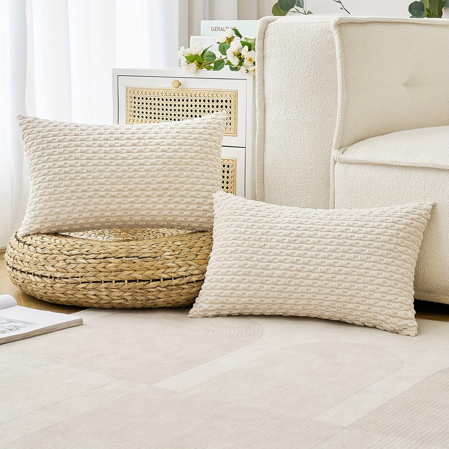 Gyldent Væv Pude - (Sæt af 2)