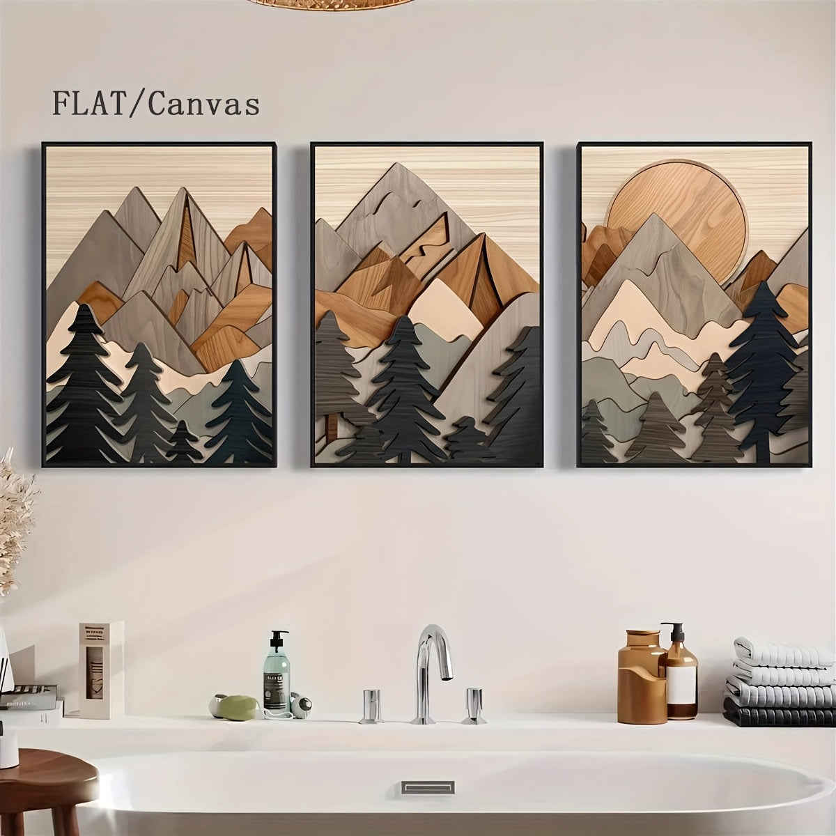 Minimalistisk Bjerg Canvas Sæt