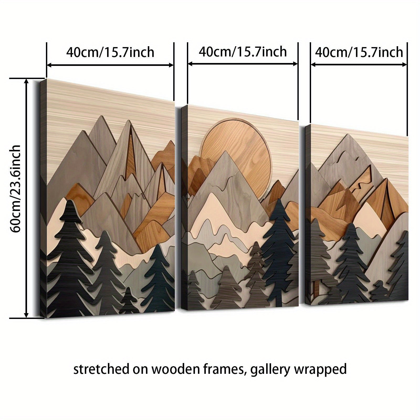 Minimalistisk Bjerg Canvas Sæt