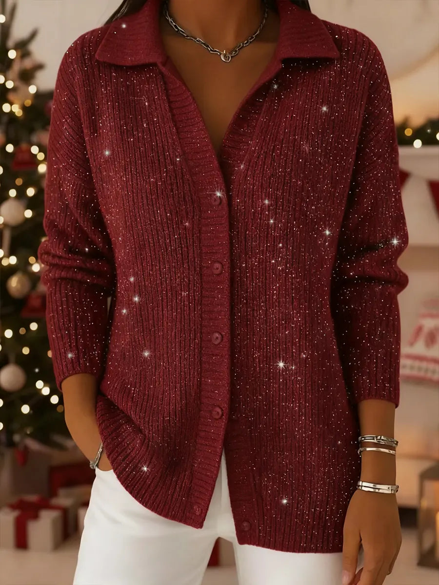 Aurora | Glitrende Vintercardigan