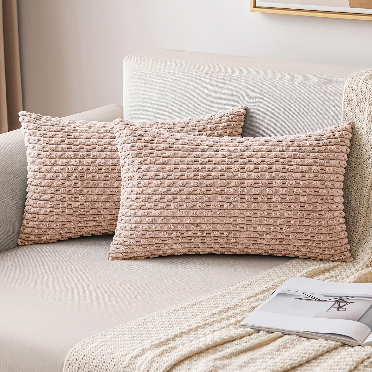 Gyldent Væv Pude - (Sæt af 2)