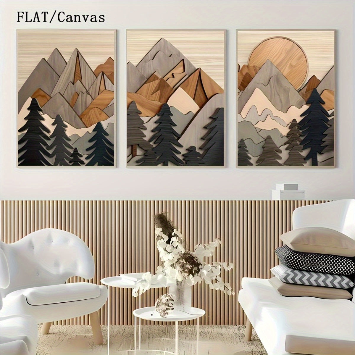 Minimalistisk Bjerg Canvas Sæt