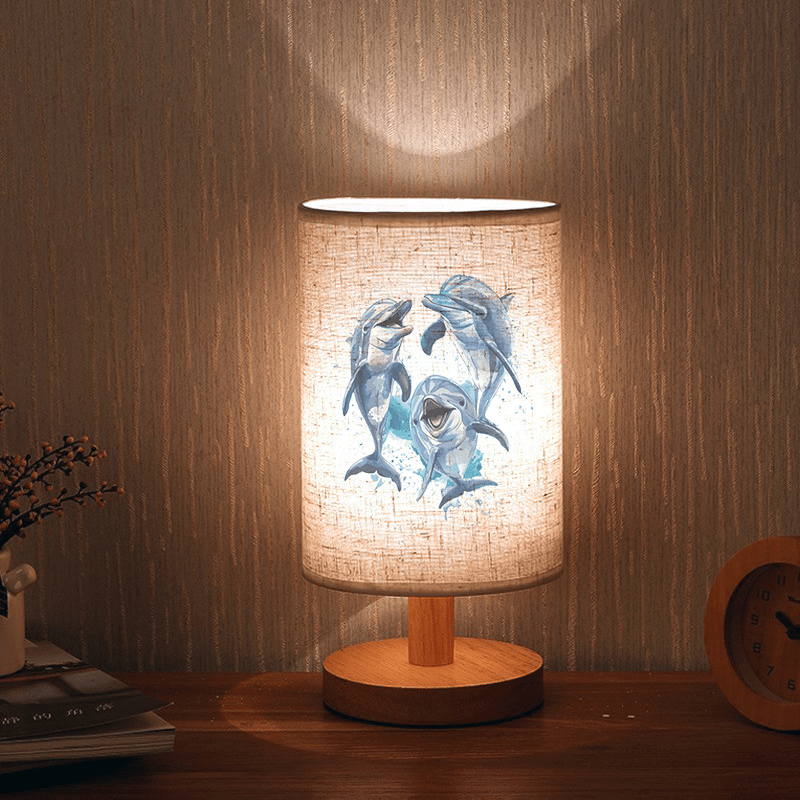Delfiner Trælamp