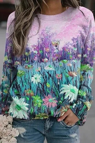 Liv | Akvarel Blomstereng Sweater