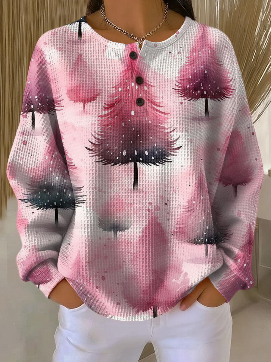 Freja | Pink Frosttræ Striktrøje