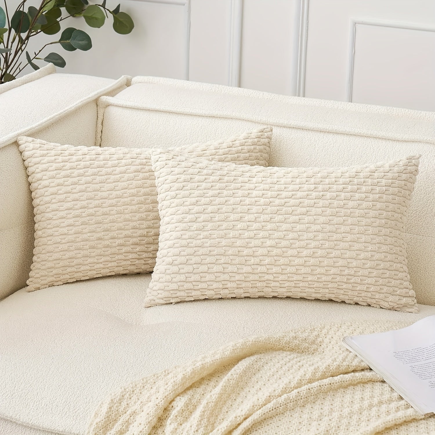 Gyldent Væv Pude - (Sæt af 2)