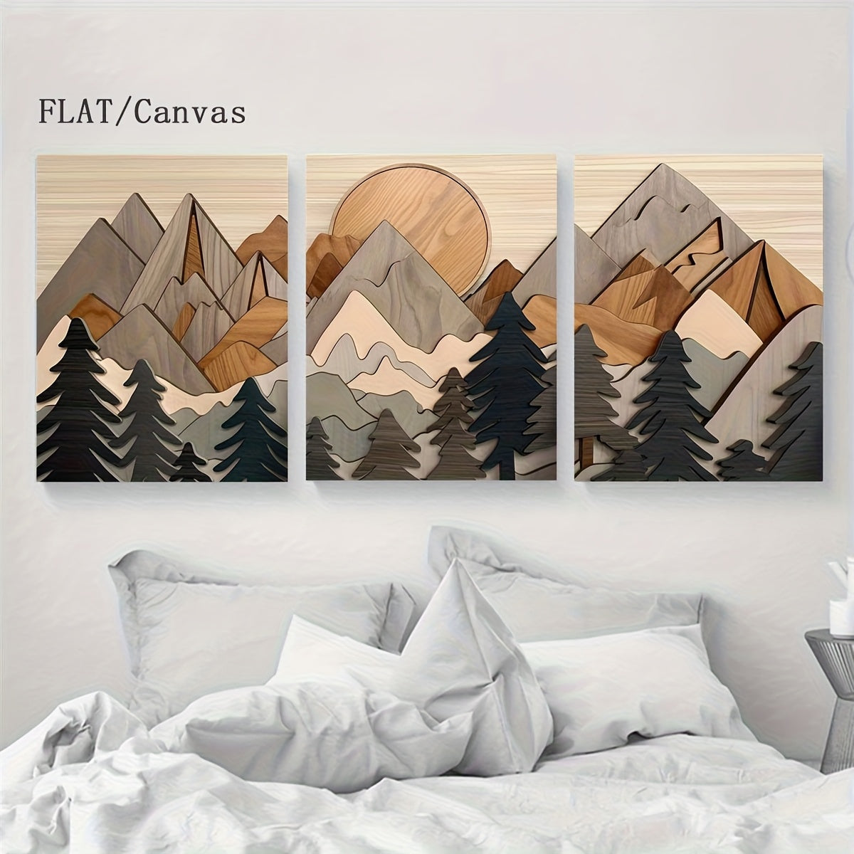 Minimalistisk Bjerg Canvas Sæt