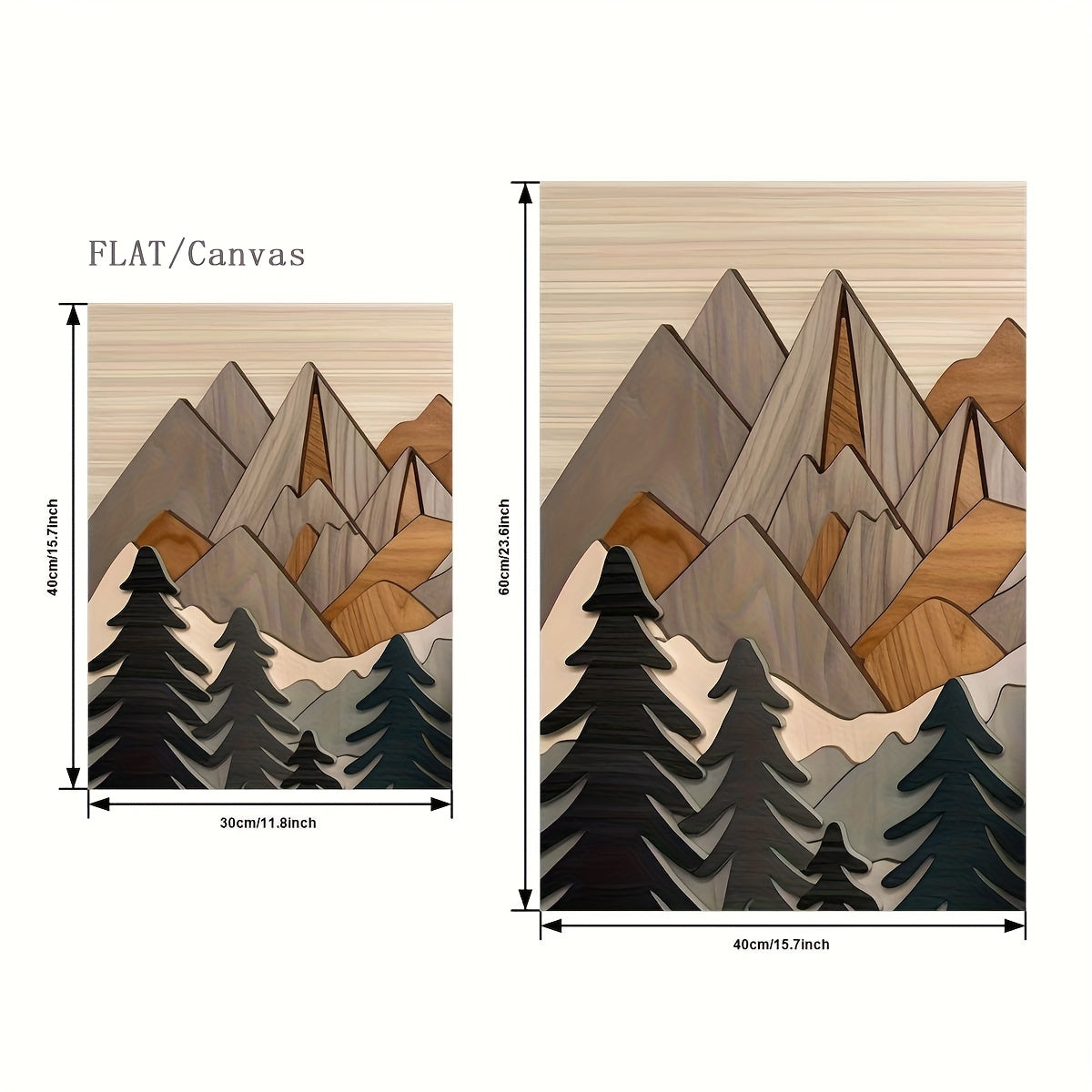 Minimalistisk Bjerg Canvas Sæt