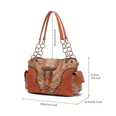 Margaret™ | Embossed Leather Tote Bag