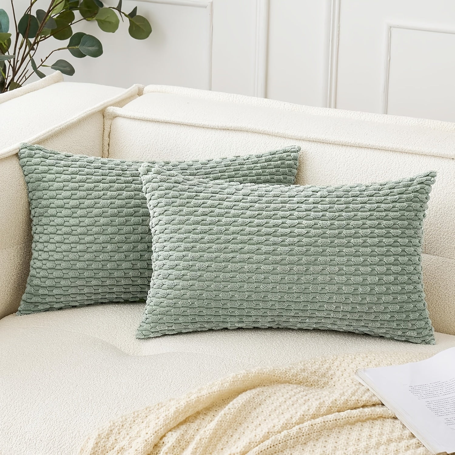 Gyldent Væv Pude - (Sæt af 2)