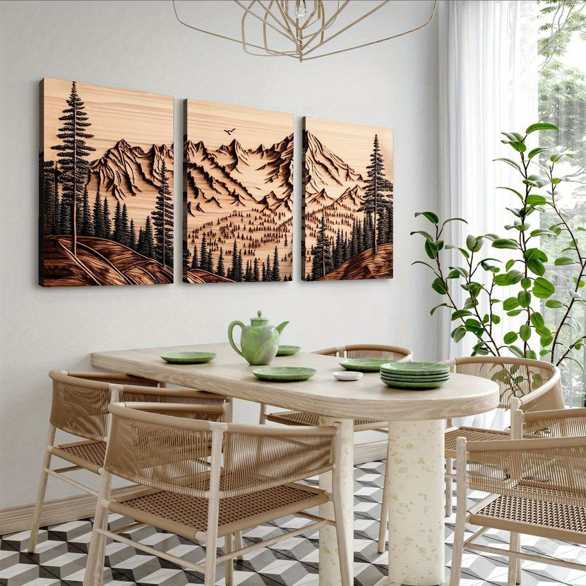 Brændt Bjerg Canvas Sæt