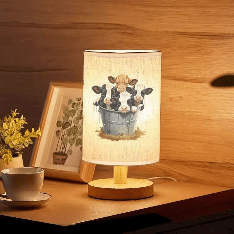 Kalve i Spand Trælamp